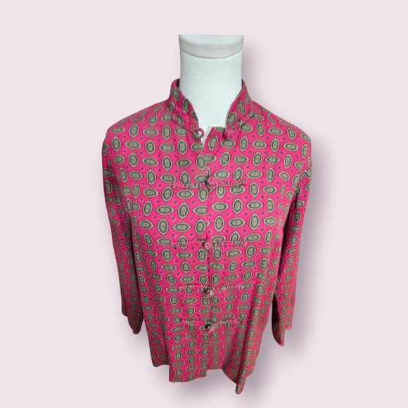 Pink Patterned Women's Jacket - Picture 3 of 5
